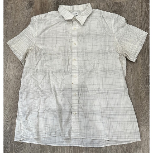 Calvin Klein Other - Calvin Klein Shirt Mens Shirt‎ XL White Plaid Casual Short Sleeve Cotton Shirt